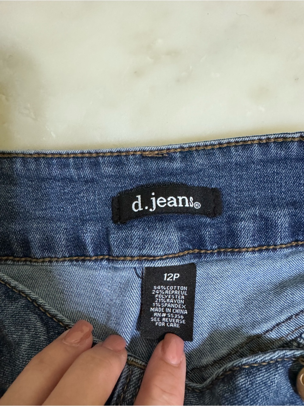 d. jeans Women's Straight Leg Denim Jeans - Mid Blue